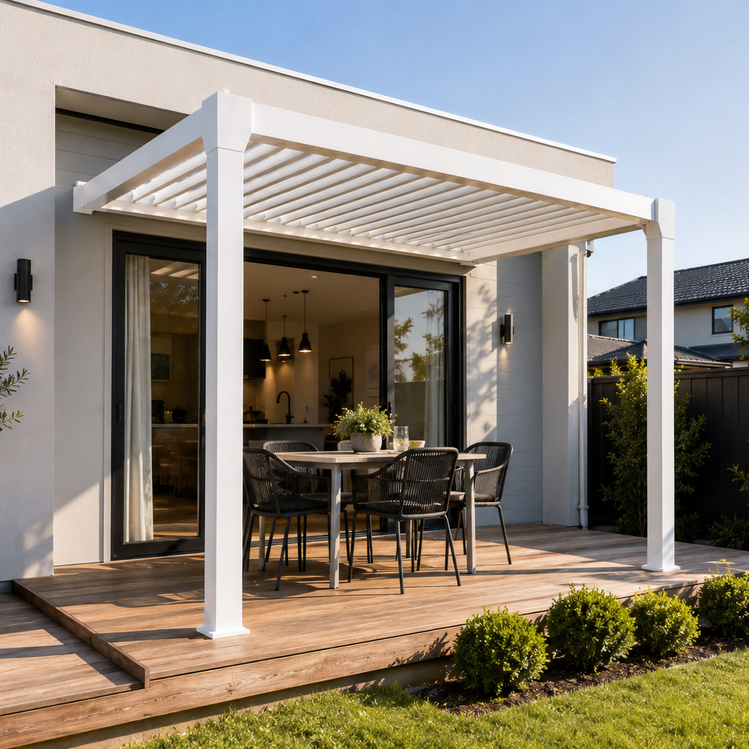 Sereno Wall Mount Louvre Pergola NZ
