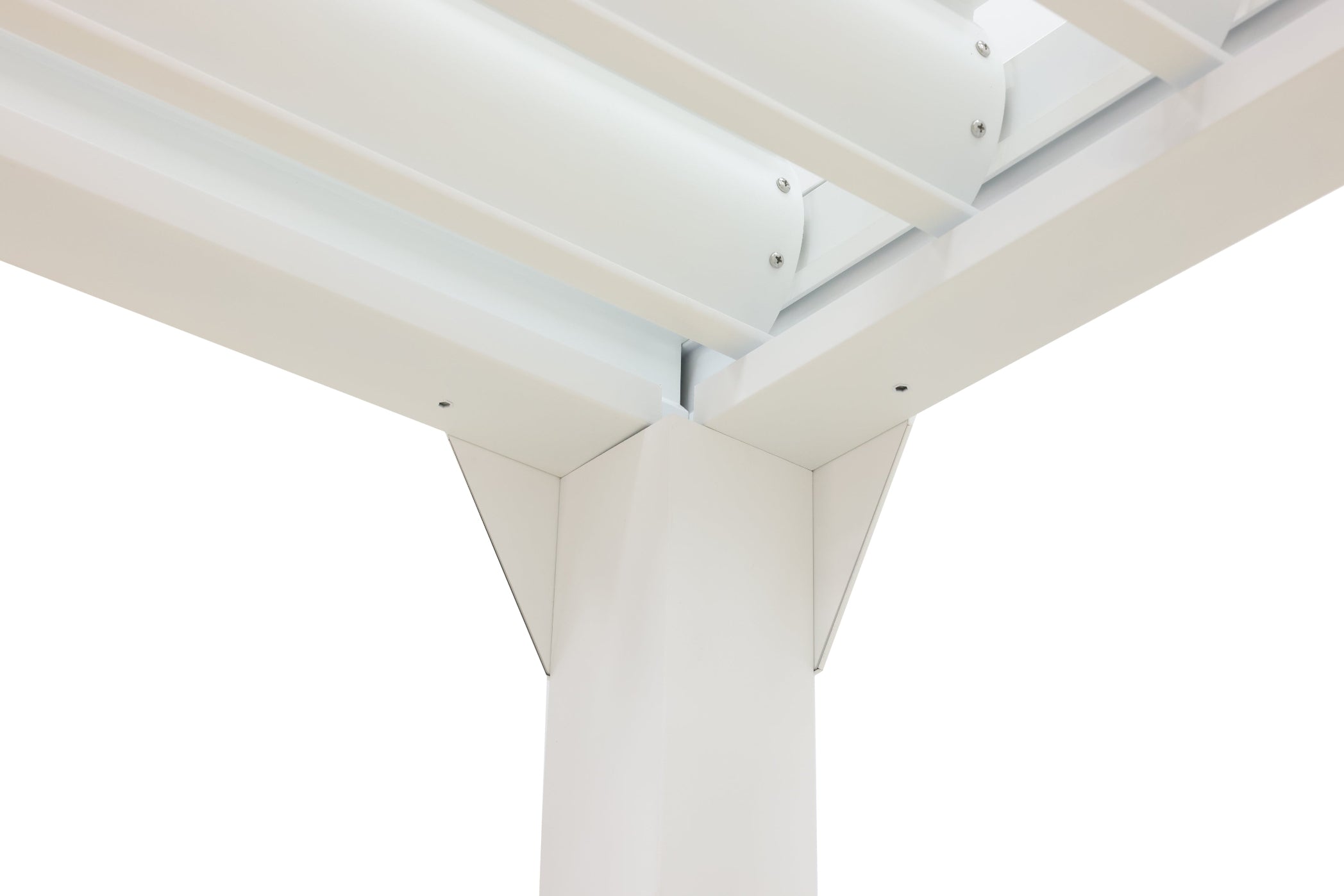 Sereno Outdoor Louvre Roof with modern architectural design for stylish all-weather patio, deck, and garden living white