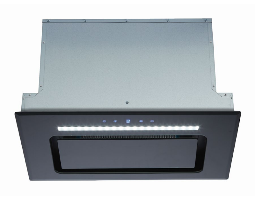 Euromaid 52cm Black Glass Undermount Rangehood