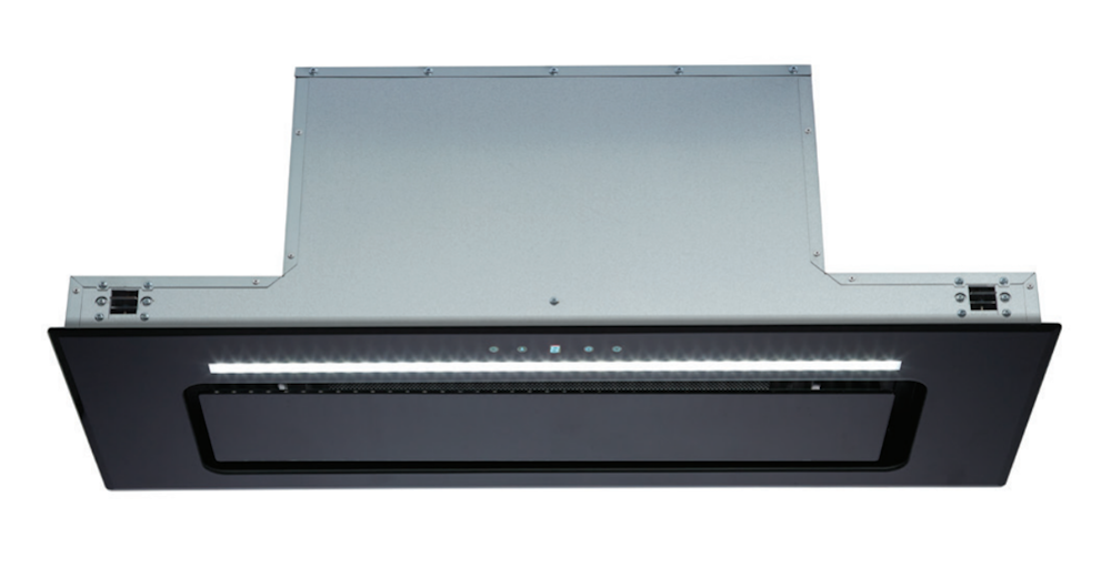 Euromaid 90cm Black Glass Undermount Rangehood