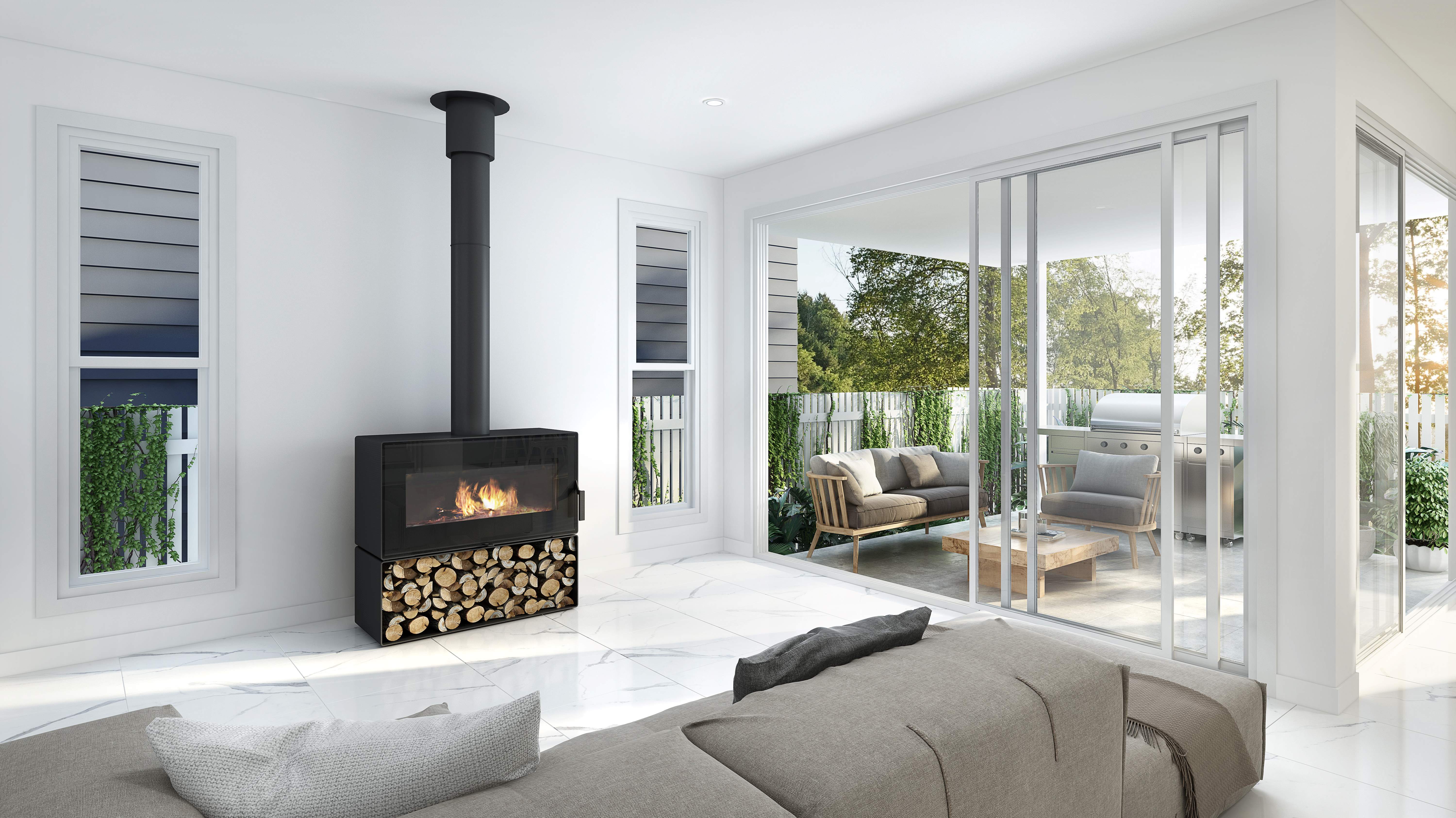 VisionLine Taurus Freestanding Wood Fire Package – Turfrey.co.nz