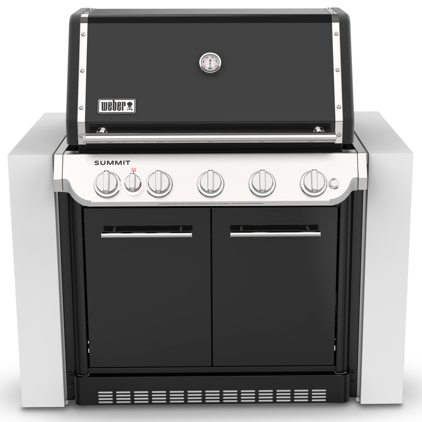 Weber Summit Built-In 5 burner gas barbecue in outdoor kitchen