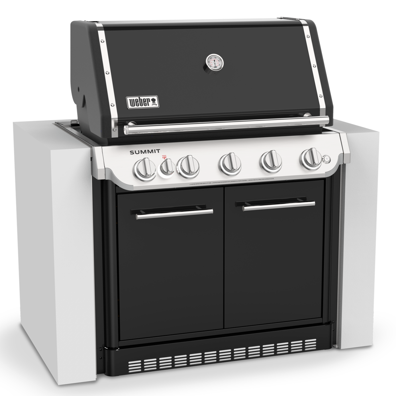 Weber Summit Built-In 5 burner gas barbecue in outdoor kitchen