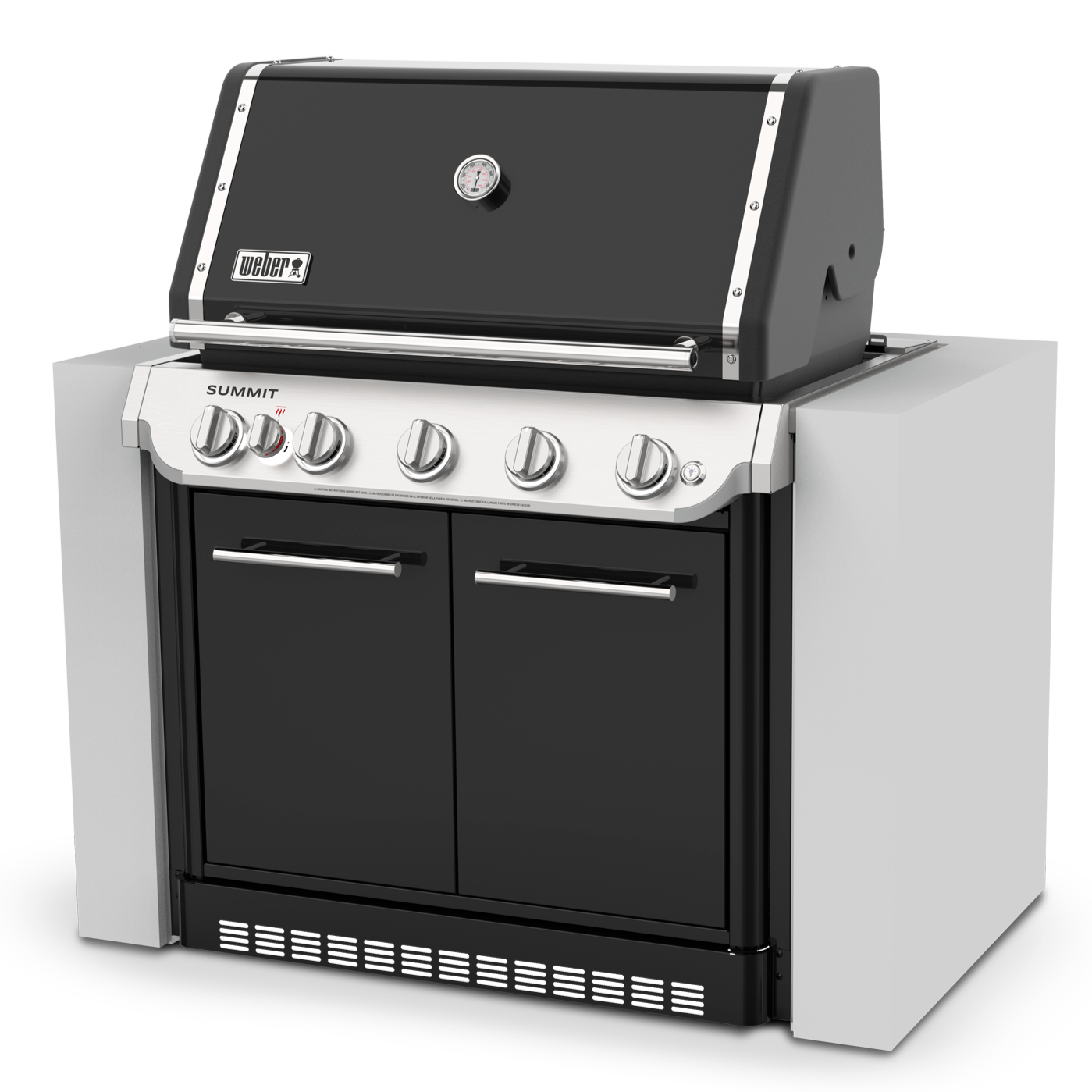 Weber Summit Built-In 5 burner gas barbecue in outdoor kitchen