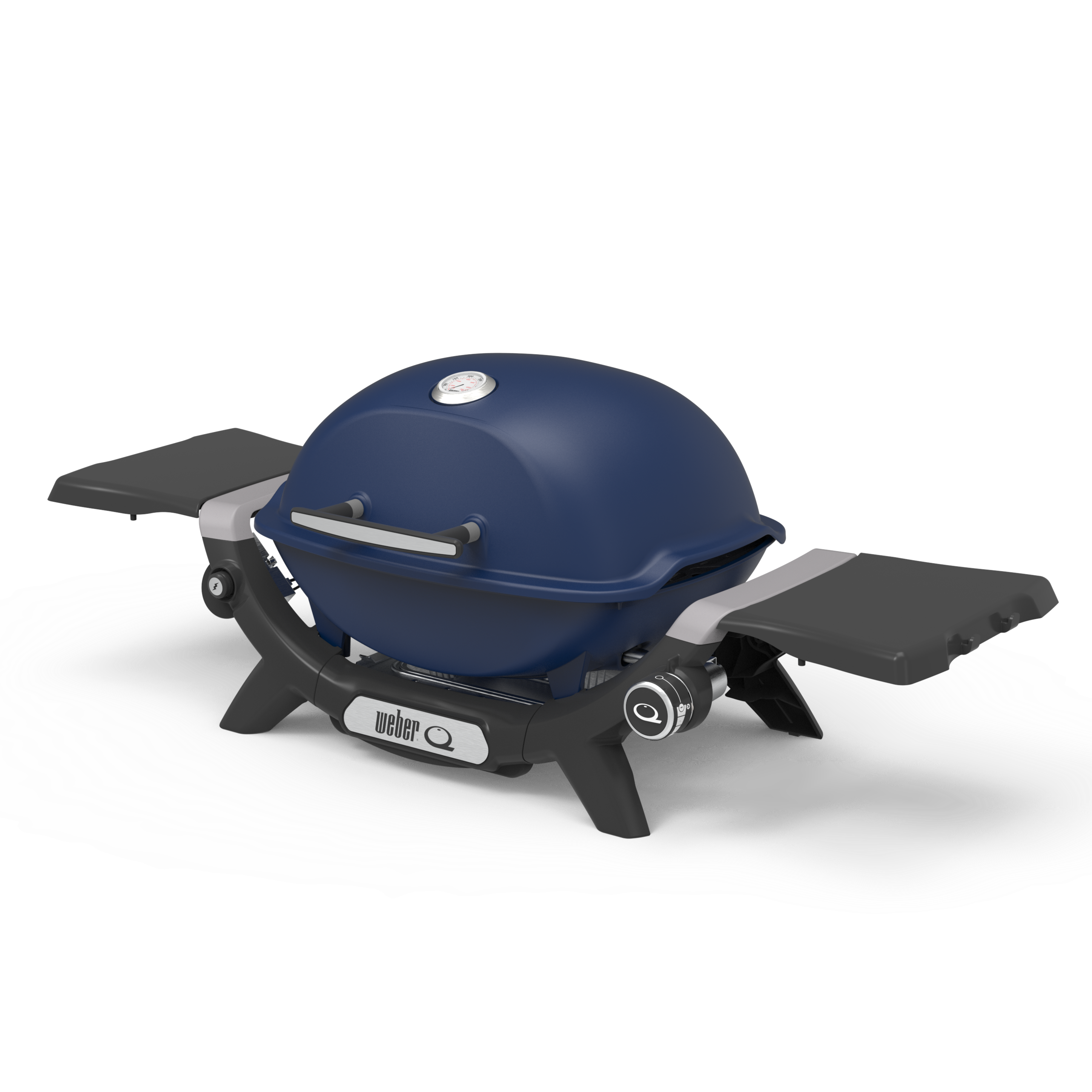 Weber Baby Q Premium Q1200N portable gas barbecue with side tables