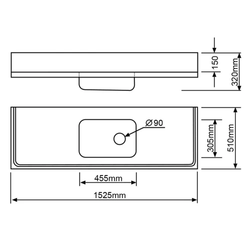 Mercer C3-500 Classicline 500 Series Stainless Steel Sink Bench ...
