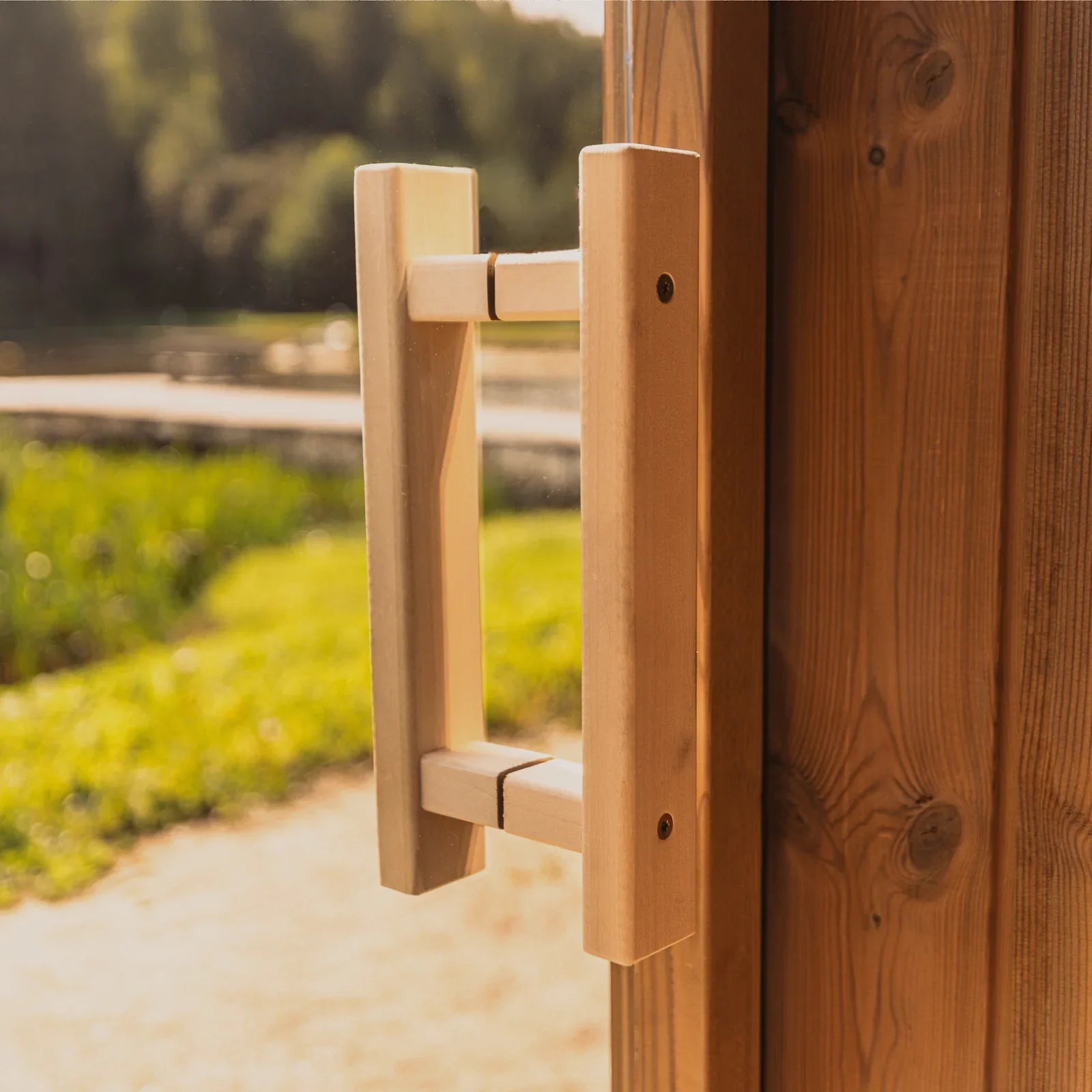 Sereno Cedar Outdoor Sauna with Harvia 9kW heater – premium outdoor Finnish electric sauna in NZ.