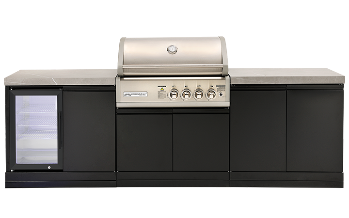 Crossray TC4K-07 Outdoor Kitchen with 4 Burner BBQ & Single Door Fridge