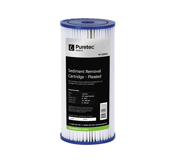 PP20LD1 Puretec Pleated Sediment Large Diameter Cartridge 10" 20 micron