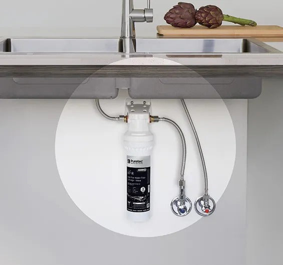 PureMix X7 undersink water filter system for rural and rainwater supplies.