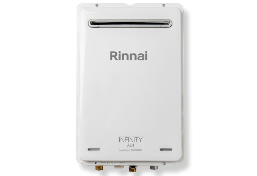 Compact Rinnai A24 gas water heater – LPG or Natural Gas, external use