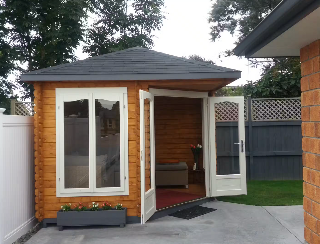Log Cabin Corner Garden House Melanie 2.8m x 2.8m Turfrey NZ