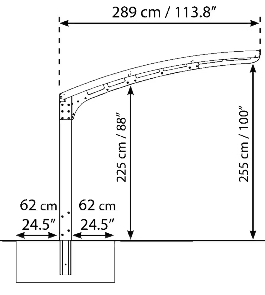 Palram Cantilever Carport Arizona 5000 Wave