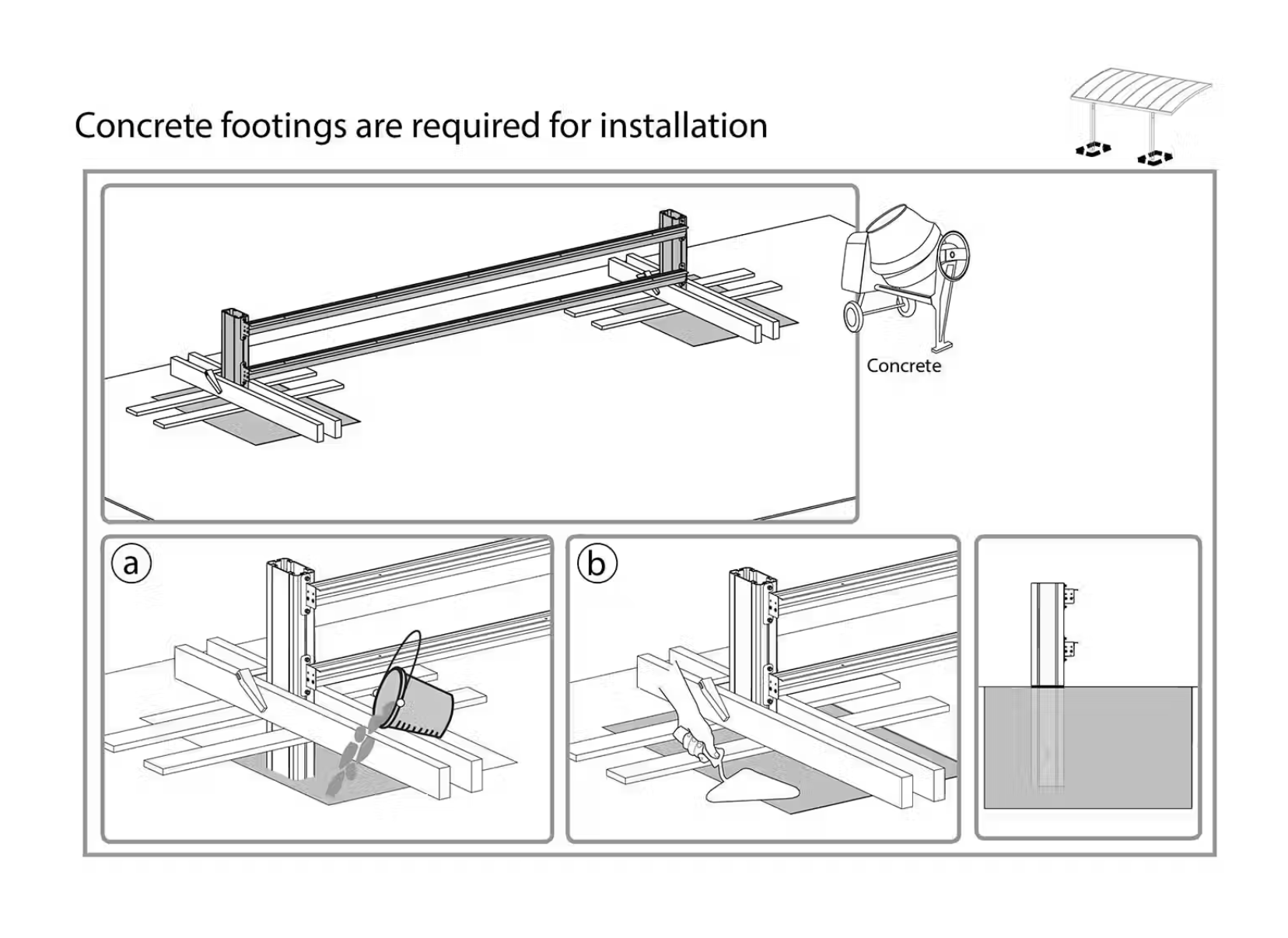 Palram Cantilever Carport Arizona 5000 Wave