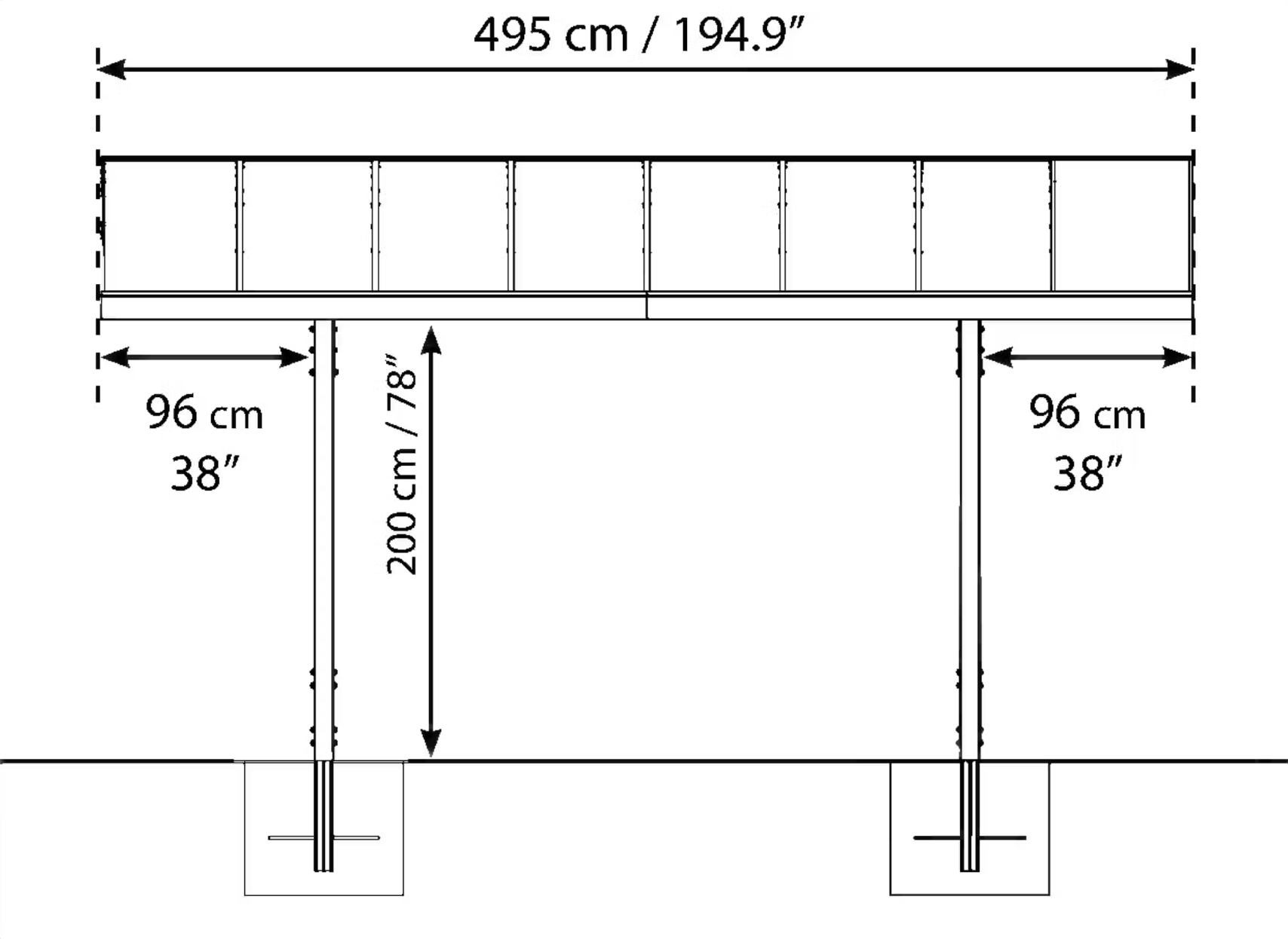 Palram Cantilever Carport Arizona 5000 Wave