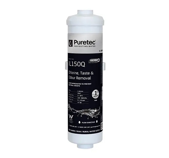 Puretec IL150Q Inline Fridge Silver Impregnated GAC Water Purification Cartridge