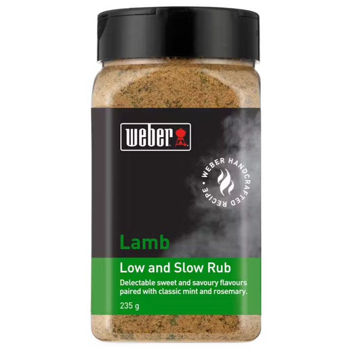 Weber Lamb Low & Slow Rub jar with mint and rosemary