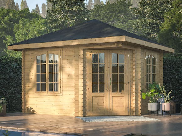 Log Cabin Corner Garden House Melanie 3.3m x 3.3m