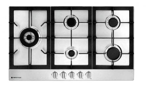 Parmco 900mm Stainless Steel 4 Burner+Wok Gas Hob HO-6-9S-4GW