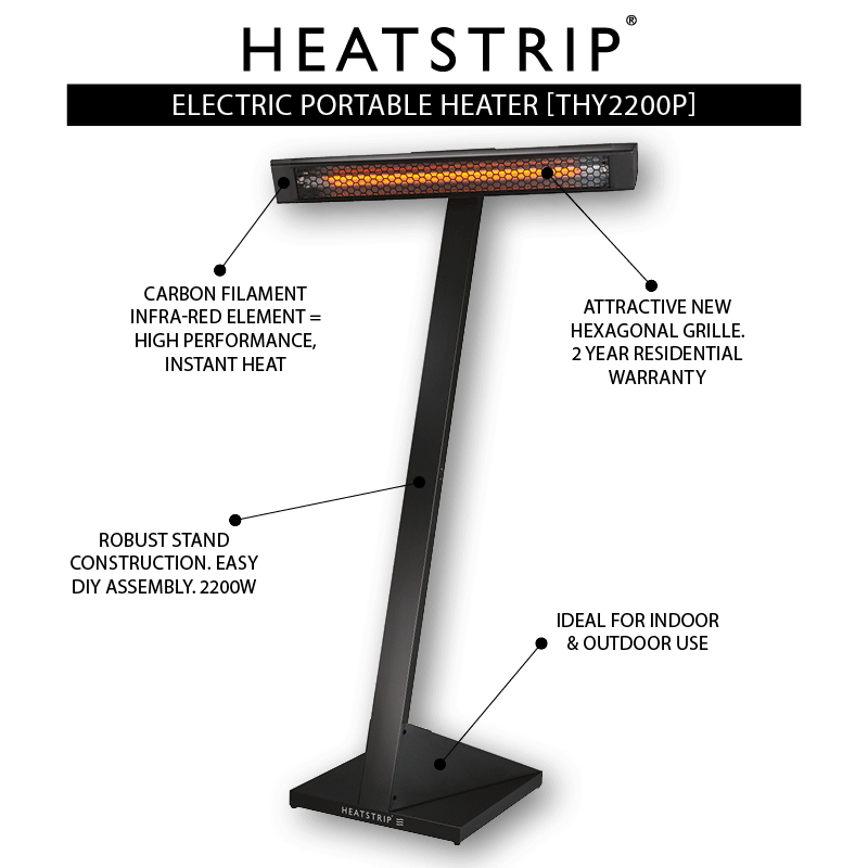 Heatstrip Intense Portable Infrared Radient Electric Heater Heating Home and Living Home Solutions Home Heating Wood Fires Log Burners woodfires Gas heaters Outdoor heating