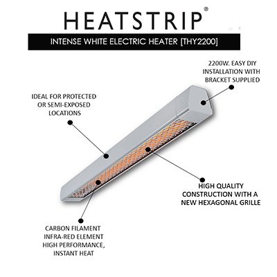 Heatstrip Intense White Outdoor Electric Radiant Heater THY2200W