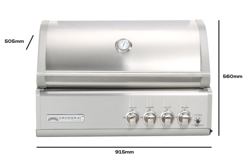 Crossray TC4K09 Outdoor Kitchen with 4 Burner BBQ & Double Door Fridg