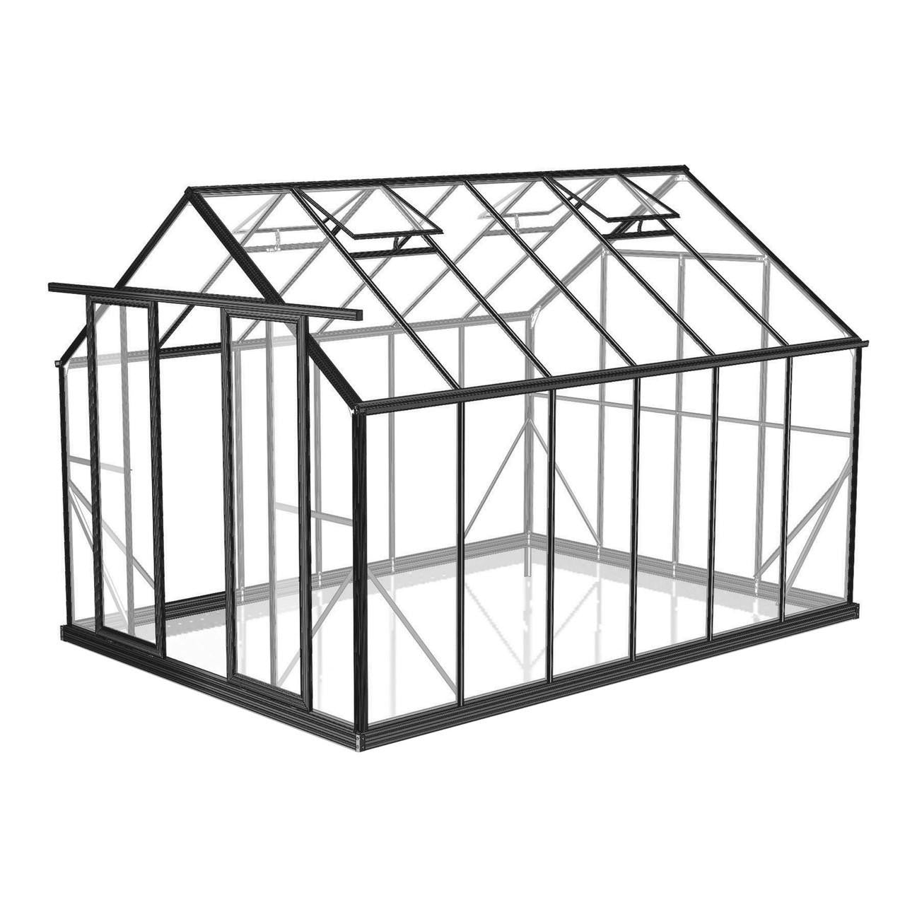 8x12ft (2.6x3.8m) Glasshouse 4mm Toughened Glass