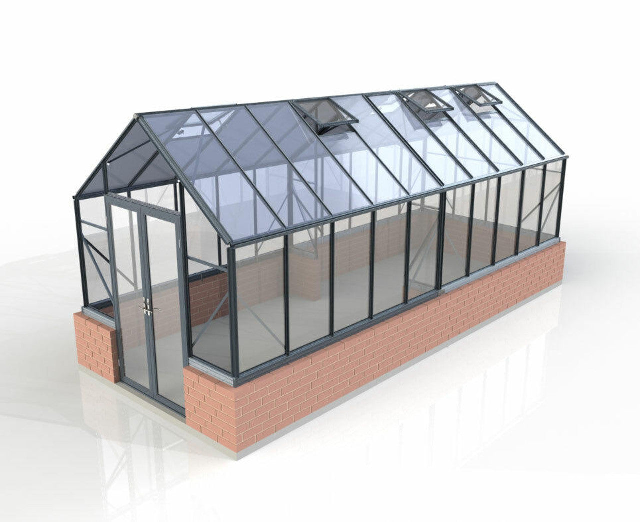 8x20ft (2.6x6.4m) Elite Stonewall Glasshouse