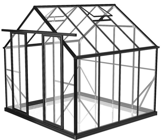 8x8ft (2.6x2.6m) Glasshouse 4mm Toughened Glass