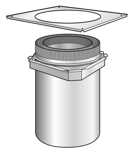 Wood Fire Flue Floor Penetration Unit 250-200mm