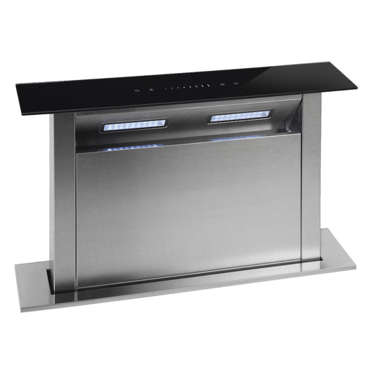 Parmco 600mm Black Glass Rear Riser Downdraft with Touch Control DD-600RR-G