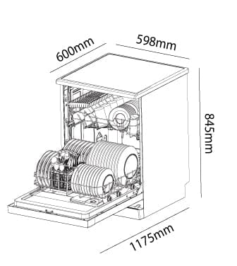 Parmco 600mm White Economy Plus Dishwasher DW6WP