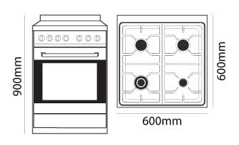 Parmco 600mm Freestanding Full Gas S/S Oven FS600-GasGas
