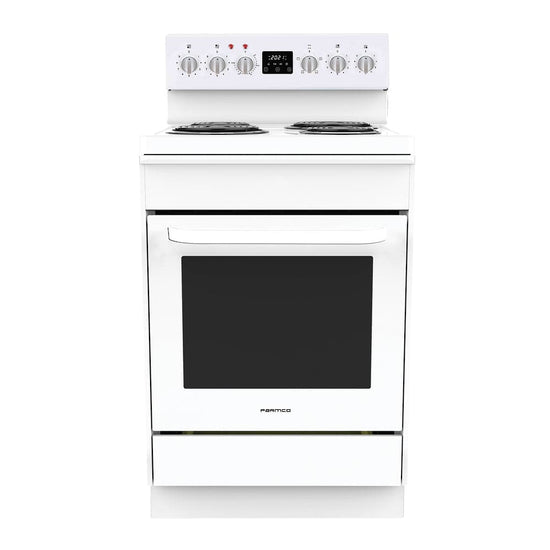 Parmco 600mm White Freestanding Stove 4 Function with Coil Cooktop FS60WR4