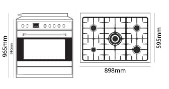 Parmco 900mm Stainless Steel Combination Freestanding Stove