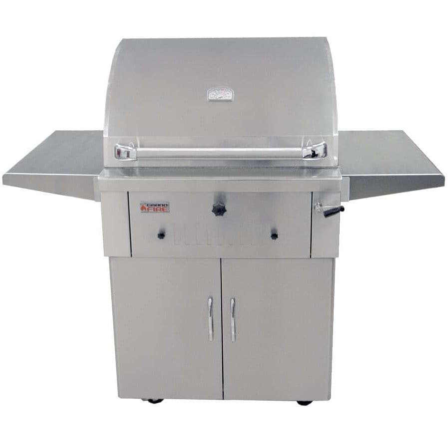 Grandfire Deluxe 30" Stainless Steel Build-In Charcoal BBQ on Cart GFD30WC