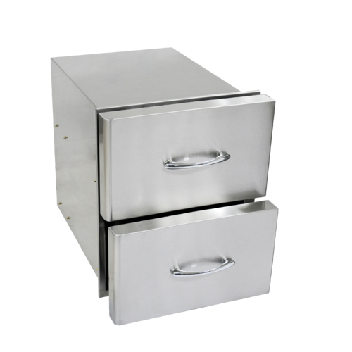 Grandfire Stainless steel double drawer