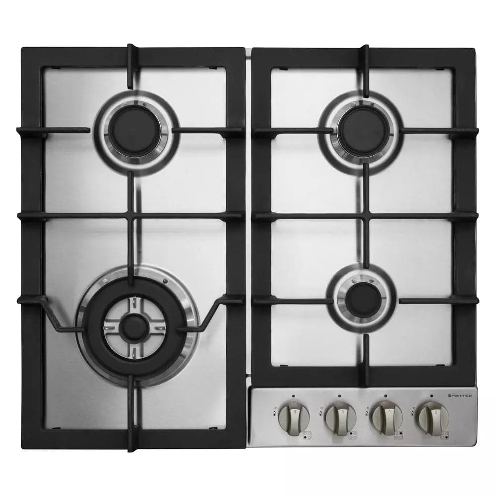 Parmco 600mm Stainless Steel 3 Burner+Wok Gas Hob HO-6-6S-3GW