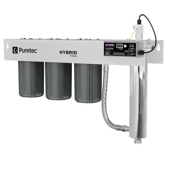 HYBRID-R10 Puretec Hybrid-R10 Triple stage filtration with UV protection, reversible mounting bracket, 60 Lpm, 1” connection