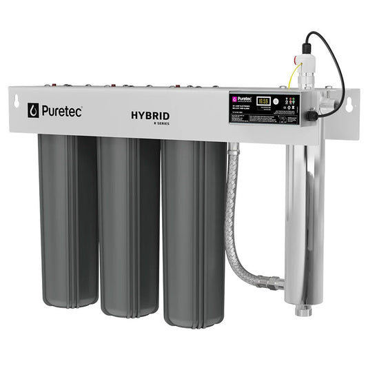 HYBRID-R11 Puretec Triple stage filtration with UV protection, reversible mounting bracket, 120 Lpm, 1” connection