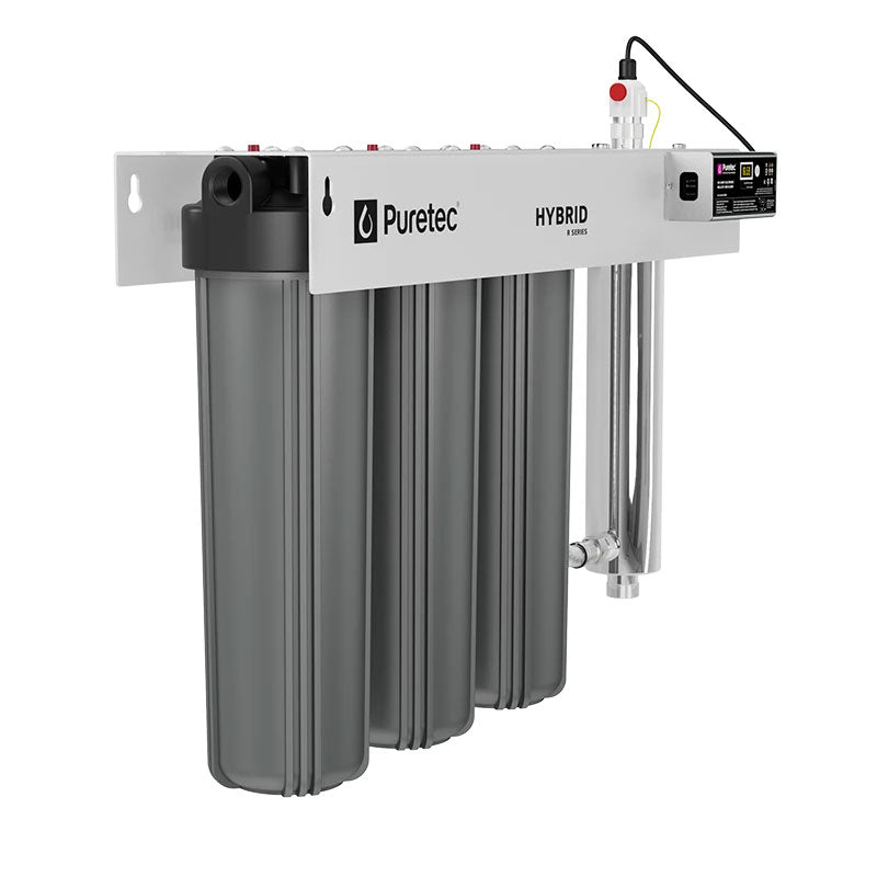 HYBRID-R11 Puretec Triple stage filtration with UV protection, reversible mounting bracket, 120 Lpm, 1” connection