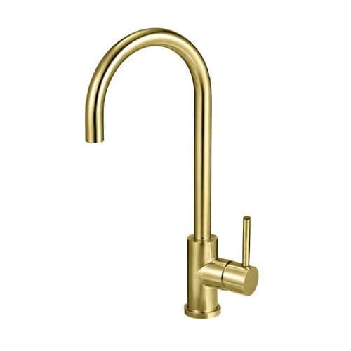 Mercer Aurora Brass Gooseneck Mixer AM027 | Turfrey Sink Mixers NZ ...