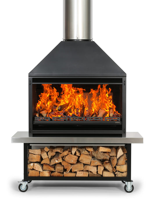 Metro Outdoor 1200 Fire & Trolley Base with Flue System