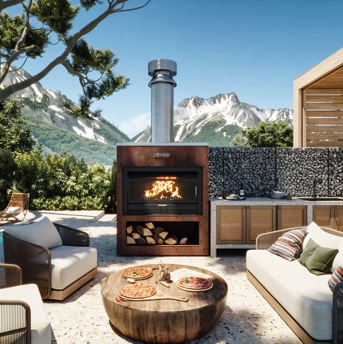 Matakana 1200 Outdoor Corten Cabinet Pack