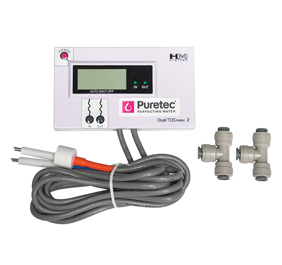 Puretec PTE50 Dual Zone TDS Meter Panel with Tees & Probes