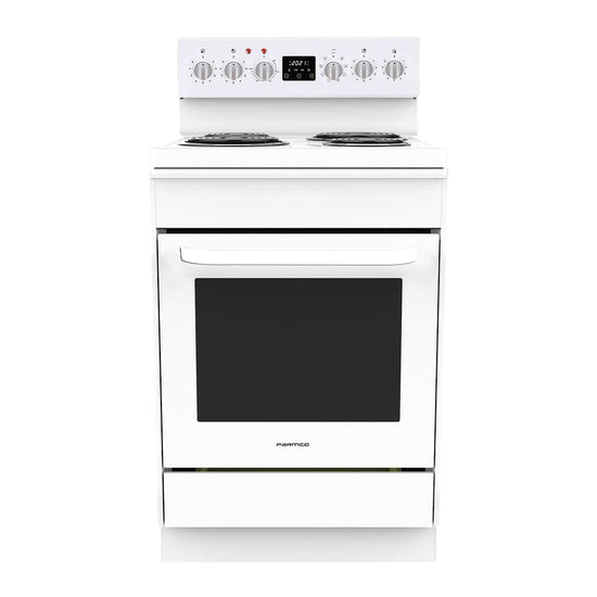 Parmco 600mm White Freestanding 8 Function Stove with Coil Cooktop