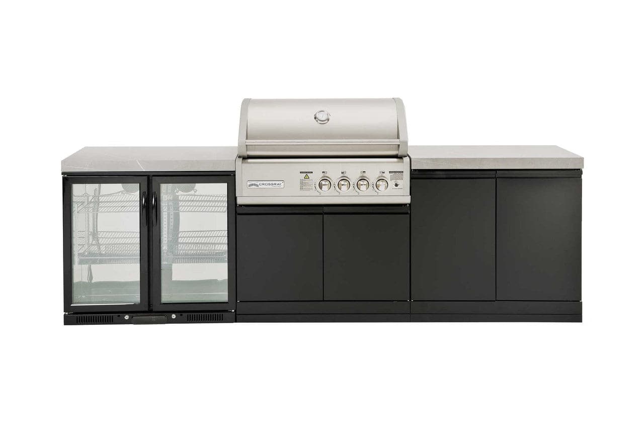 Crossray TC4K-09 Outdoor Kitchen with 4 Burner BBQ & Double Door Fridge