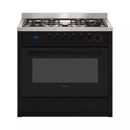 Euromaid 900mm Matte Black Freestanding Oven EGE9TBK Appliances Online Clearance Home and Living Appliance Deals NZ